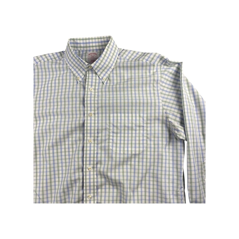 Brooks Brothers 346 Plaid Button Down Shirt Regular Fit Mens 16 2 3